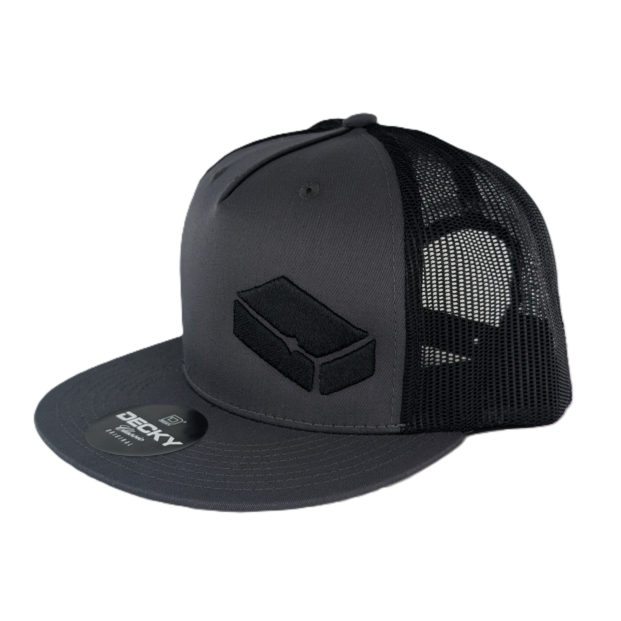 Dented Brick® Black on Black Flat-Brim Snapback - Image 3
