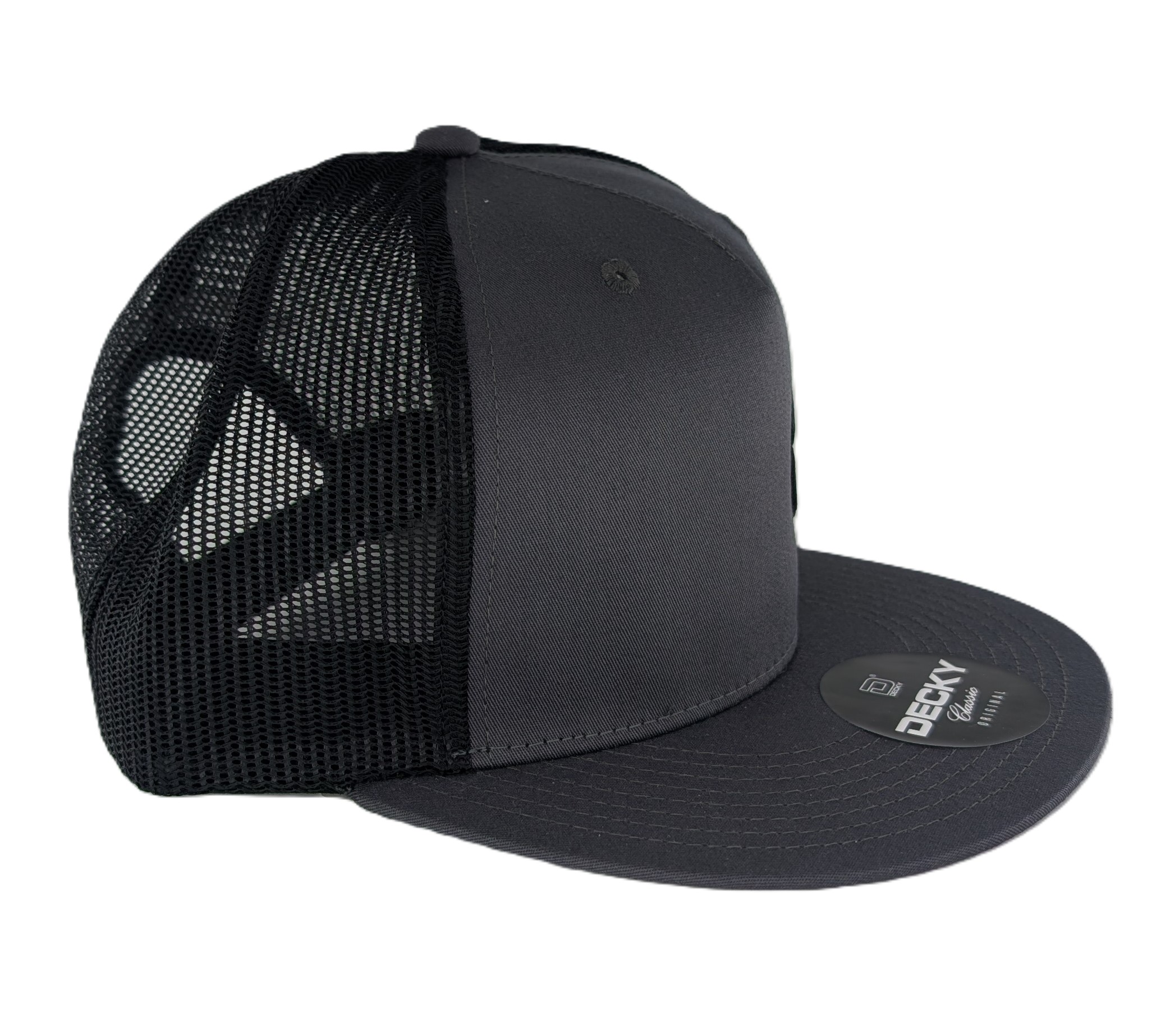 Dented Brick® Black on Black Flat-Brim Snapback - Image 4